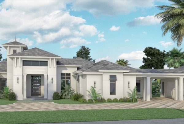 Domenica residence front elevation rendering by Diamond Custom Homes