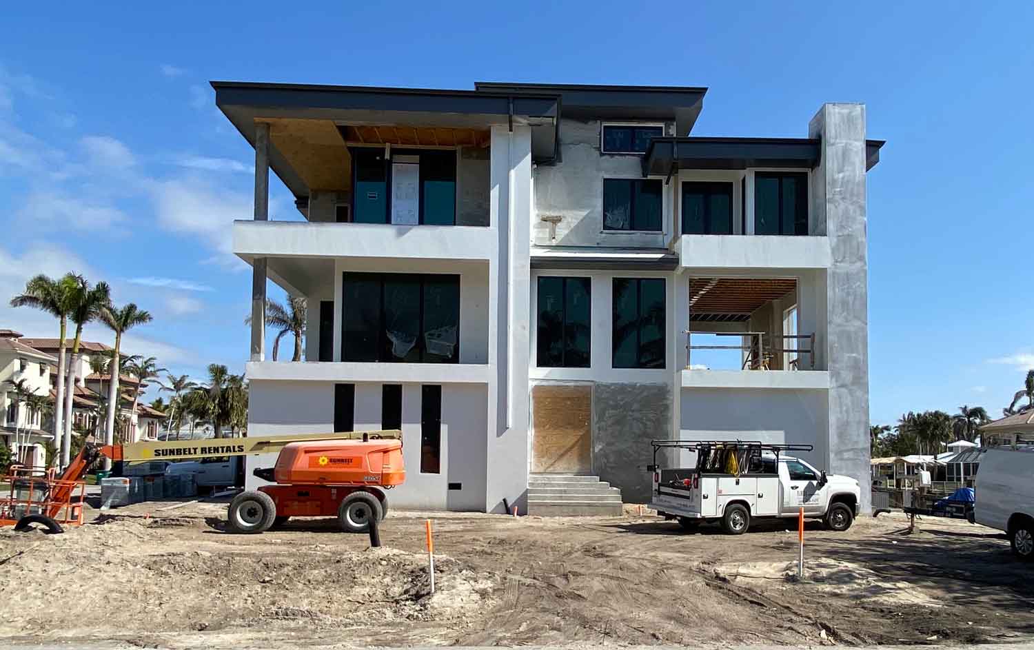 Diamond construction update on Gulfshore Drive New Home